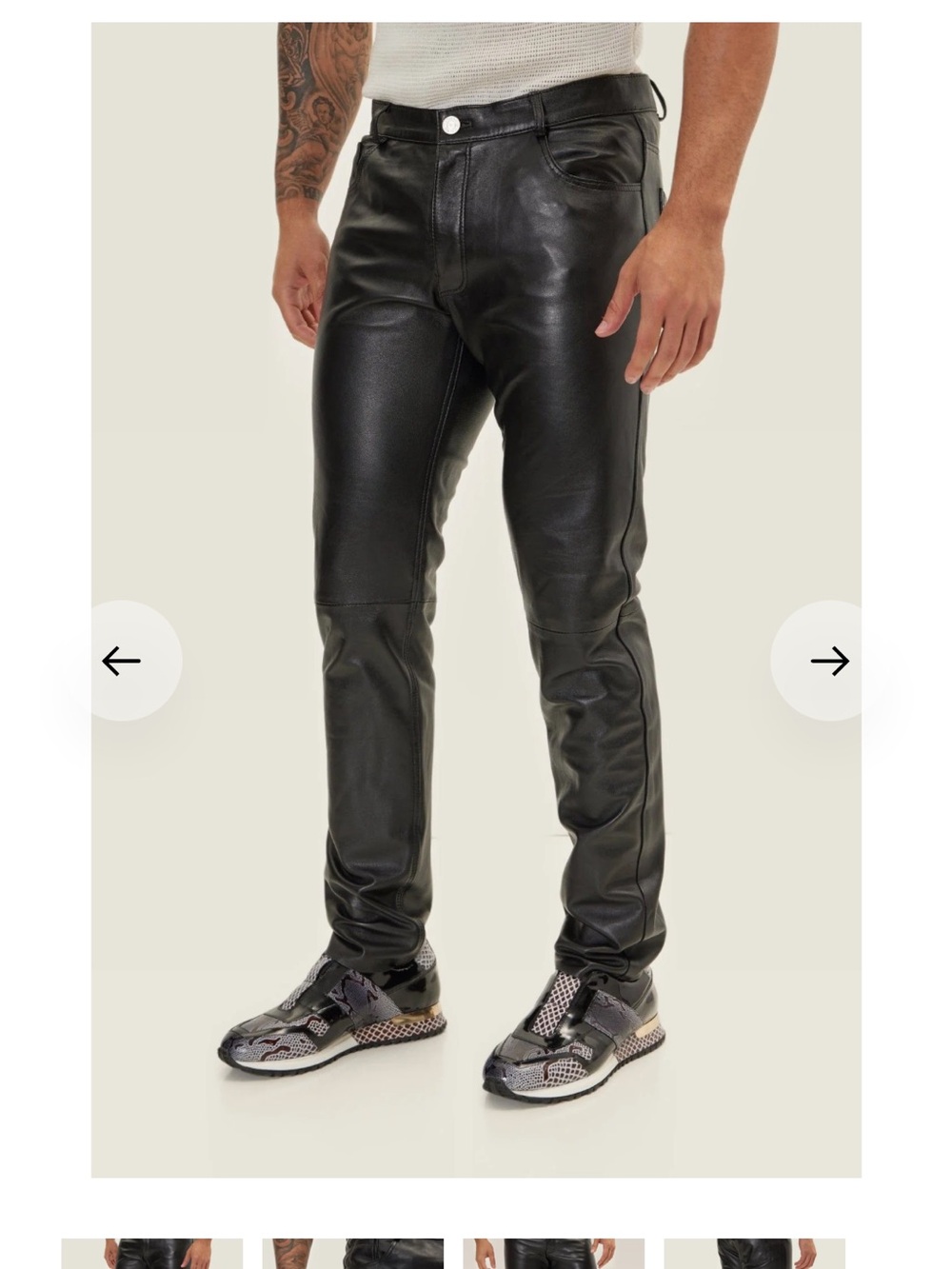 Men's Black Leather pants -